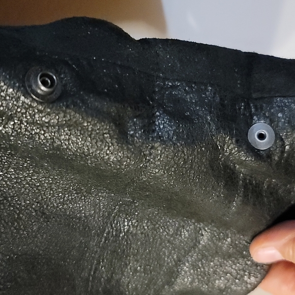 Helmut Lang charcoal Gary black leather short size 6 - Picture 2 of 10